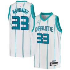 Charlotte Hornets #33 Alonzo Mourning Jersey -White