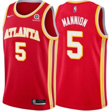 Atlanta Hawks #5 Pace Mannion Jersey -Torch Red