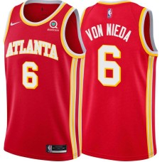 Atlanta Hawks #6 Whitey Von Nieda Jersey -Torch Red