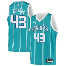 Charlotte Hornets #43 Linton Johnson Jersey -Teal