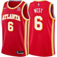 Atlanta Hawks #6 Mario West Jersey -Torch Red