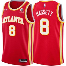 Atlanta Hawks #8 Billy Hassett Jersey -Torch Red