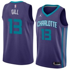 Charlotte Hornets #13 Kendall Gill Jersey -Purple