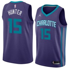 Charlotte Hornets #15 Cedric Hunter Jersey -Purple