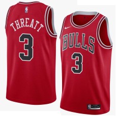 Chicago Bulls #3 Sedale Threatt Jersey -Red