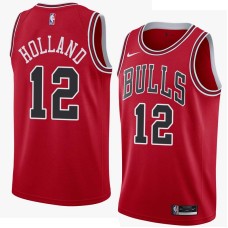 Chicago Bulls #12 Wilbur Holland Jersey -Red