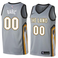 Cleveland Cavaliers #00 Milos Babic Jersey -Gray THE LAND 2017-2018 City Editon