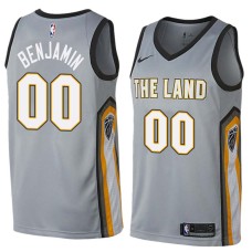 Cleveland Cavaliers #00 Benoit Benjamin Jersey -Gray THE LAND 2017-2018 City Editon