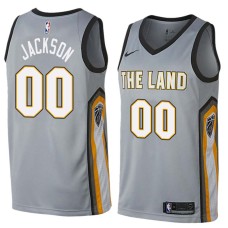 Cleveland Cavaliers #00 Darnell Jackson Jersey -Gray THE LAND 2017-2018 City Editon