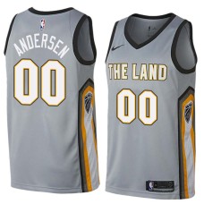 Cleveland Cavaliers #00 Chris Andersen Jersey -Gray THE LAND 2017-2018 City Editon