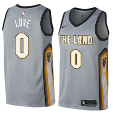 Cleveland Cavaliers #0 Kevin Love Jersey -Gray THE LAND 2017-2018 City Editon