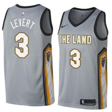 Cleveland Cavaliers #3 Caris LeVert Jersey -Gray THE LAND 2017-2018 City Editon