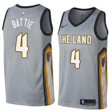 Cleveland Cavaliers #4 Tony Battie Jersey -Gray THE LAND 2017-2018 City Editon