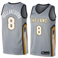 Cleveland Cavaliers #8 Matthew Dellavedova Jersey -Gray THE LAND 2017-2018 City Editon