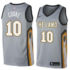 Cleveland Cavaliers #10 Joe Cooke Jersey -Gray THE LAND 2017-2018 City Editon