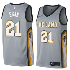 Cleveland Cavaliers #21 Johnny Egan Jersey -Gray THE LAND 2017-2018 City Editon