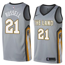 Cleveland Cavaliers #21 Campy Russell Jersey -Gray THE LAND 2017-2018 City Editon