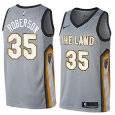Cleveland Cavaliers #35 Rick Roberson Jersey -Gray THE LAND 2017-2018 City Editon