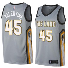 Cleveland Cavaliers #45 Denzel Valentine Jersey -Gray THE LAND 2017-2018 City Editon