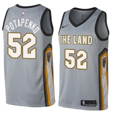 Cleveland Cavaliers #52 Vitaly Potapenko Jersey -Gray THE LAND 2017-2018 City Editon