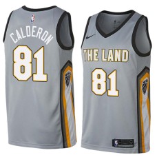 Cleveland Cavaliers #81 Jose Calderon Jersey -Gray THE LAND 2017-2018 City Editon