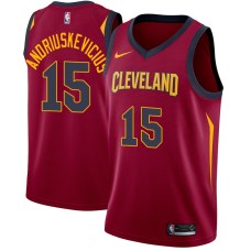 Cleveland Cavaliers #15 Martynas Andriuskevicius Jersey -Wine Red