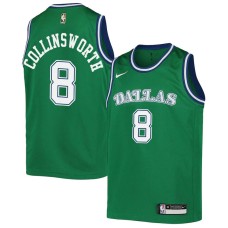 Dallas Mavericks #8 Kyle Collinsworth Jersey -Green Throwback