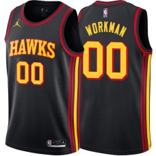 Atlanta Hawks #00 Mark Workman Jersey -Black