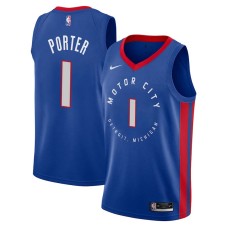 Detroit Pistons #1 Kevin Porter Jersey -MOTOR CITY DETROIT. MICHIGAN 2020-2021 City