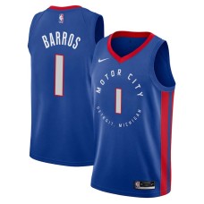 Detroit Pistons #1 Dana Barros Jersey -MOTOR CITY DETROIT. MICHIGAN 2020-2021 City