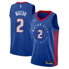 Detroit Pistons #2 Mark Macon Jersey -MOTOR CITY DETROIT. MICHIGAN 2020-2021 City