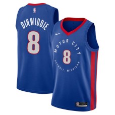 Detroit Pistons #8 Spencer Dinwiddie Jersey -MOTOR CITY DETROIT. MICHIGAN 2020-2021 City