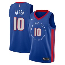 Detroit Pistons #10 Bud Olsen Jersey -MOTOR CITY DETROIT. MICHIGAN 2020-2021 City