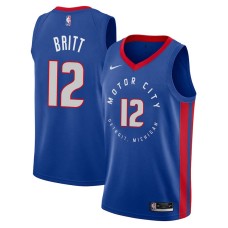 Detroit Pistons #12 Wayman Britt Jersey -MOTOR CITY DETROIT. MICHIGAN 2020-2021 City