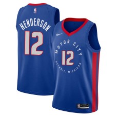 Detroit Pistons #12 Gerald Henderson Jersey -MOTOR CITY DETROIT. MICHIGAN 2020-2021 City