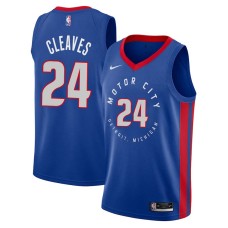 Detroit Pistons #24 Mateen Cleaves Jersey -MOTOR CITY DETROIT. MICHIGAN 2020-2021 City