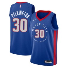 Detroit Pistons #30 Jake Pelkington Jersey -MOTOR CITY DETROIT. MICHIGAN 2020-2021 City