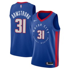 Detroit Pistons #31 Curly Armstrong Jersey -MOTOR CITY DETROIT. MICHIGAN 2020-2021 City