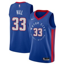 Detroit Pistons #33 Grant Hill Jersey -MOTOR CITY DETROIT. MICHIGAN 2020-2021 City