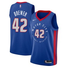 Detroit Pistons #42 Jim Brewer Jersey -MOTOR CITY DETROIT. MICHIGAN 2020-2021 City