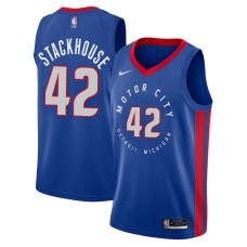 Detroit Pistons #42 Jerry Stackhouse Jersey -MOTOR CITY DETROIT. MICHIGAN 2020-2021 City