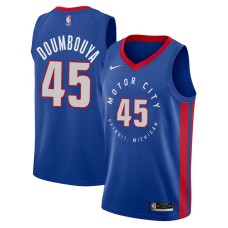 Detroit Pistons #45 Sekou Doumbouya Jersey -MOTOR CITY DETROIT. MICHIGAN 2020-2021 City