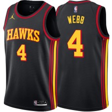 Atlanta Hawks #4 Spud Webb Jersey -Black