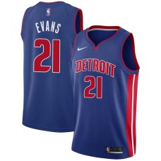 Detroit Pistons #21 Earl Evans Jersey -Blue