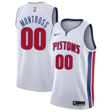 Detroit Pistons #00 Eric Montross Jersey -White