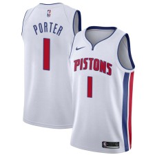 Detroit Pistons #1 Kevin Porter Jersey -White