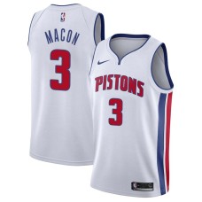 Detroit Pistons #3 Mark Macon Jersey -White