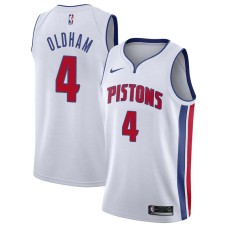 Detroit Pistons #4 John Oldham Jersey -White