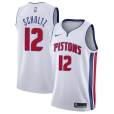 Detroit Pistons #12 Howie Schultz Jersey -White