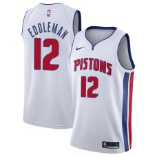 Detroit Pistons #12 Dike Eddleman Jersey -White